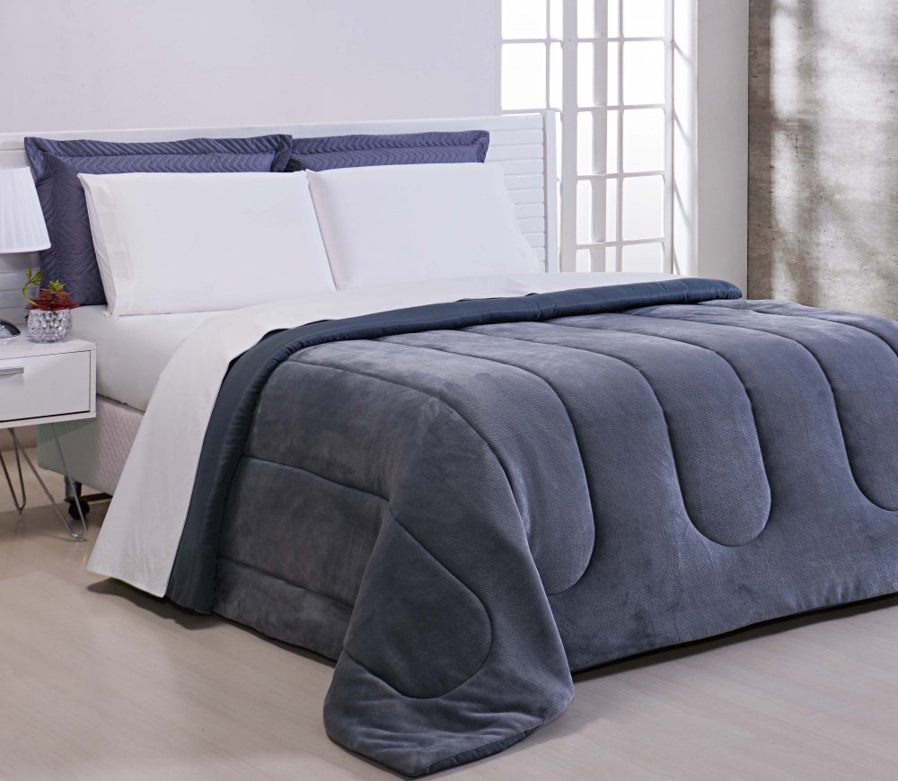 2 - Edredom Dupla Face Flannel Liso
